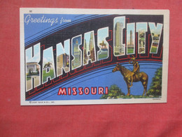 Greetings  Kansas City – Missouri    Back Side Paper Residue From Album  Kansas City – Missouri   Ref  4505 - - Kansas City – Missouri