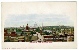 Ref 1430 - Early Postcard - Bird's Eye View - St Paul Minnesota USA - St Paul