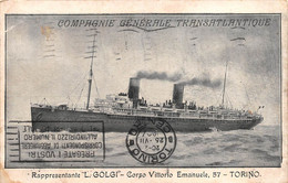 00088 "COMPAGNIE GENERALE TRANSATLANTIQUE-RAPPRESENTANTE L. GOLGI-TORINO-GENEVA/BUENOS AIRES 1927" PLATA. CART SPED 1927 - Bancos