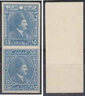 1922 Egypt King Fouad Pair 15Mills Essays IMPERF MNH - Nuevos