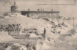 Le Puy De Dôme - L' Observatoire Et Les Ruines Sous La Neige - Astronomie