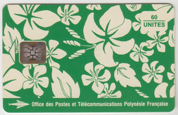 FRENCH POLYNESIA - Motif Paréo, S. Millecamps 1993 (green), CN:C41043xxx, 60 U, Tirage 20.000, 1994, Used - Polynésie Française