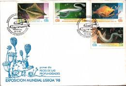 FISHES-DEEP SEA FISHES-FULL SET ON FDC-CUBA-1998-FC2-113 - Pesci