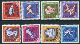 ROMANIA 1963 Innsbruck Winter Olympics Perforated MNH / **.  Michel 2195-202 - Nuevos