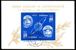 ROMANIA 1963 Vostok 5 And 6 Group Flights  Block Used.  Michel Block 54 - Gebruikt