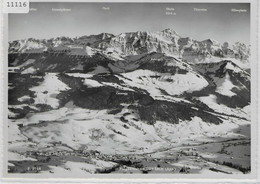 Flugaufnahme Urnäsch Mit Skilift Osteregg Im Winter - Blick Zum Alpstein - Urnäsch