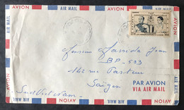 Cambodge N°53 (couronnement) Sure Enveloppe De KOMPONG-CHAM Pour SAIGON 1958 - (B3205) - Kambodscha