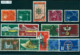 Timbre Suisse Schweiz Briefmarken Lot De Divers Timbres Une Planche 1952 1955 - Usati