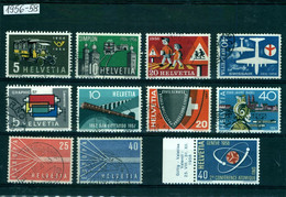Timbre Suisse Schweiz Briefmarken Lot De Divers Timbres Une Planche 1956 1958 - Gebraucht