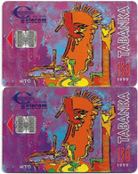 Cabo Verde - Cabo Verde Telecom - Tabanka 1999 (2 CN. White Variants, Small & Big), 150U, Used - Kaapverdische Eilanden