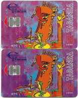 Cabo Verde - Cabo Verde Telecom - Tabanka 1999 (2 CN. White Variants, Small & Big), 150U, Used - Capo Verde