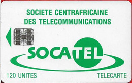 Central African Rep. - Socatel - Logo Green (Tarifs On Reverse), SC7, 120Units, Used - Central African Republic
