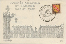 JOURNEE DU TIMBRE 1947 -CAD ILLUSTRE NANCY - COTE : 30 € - ....-1949