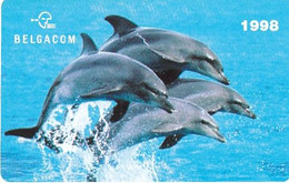 BELGIUM - Dolphins, Belgacom Promotion Prepaid Card 20 Units(Christmas Card), Exp.date 31/05/98, Used - Dolphins