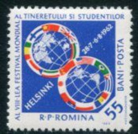 ROMANIA 1962 World Youth Festival MNH / **.  Michel 2068 - Unused Stamps
