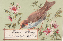 Vieux-Papiers - Chromos Images - Lot De 3 Cartes XIXème Siècle - Oiseaux Héron Grenouille Escargot  - Paysage Japonais - Unclassified