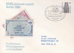 Berlin, PU 136 C2/002a,  BDPh Kongreß 1988, 40 Jahre Währungsreform - Privé Briefomslagen - Gebruikt