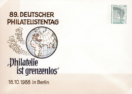 Berlin, PU 139 D2/002a,  89. Deutscher Philatelistentag 1988 - Enveloppes Privées - Neuves