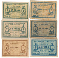 1914-1921 // C.D.C. // BAYONNE // 12 Billets // 50 Centimes & Un Franc & Deux Francs - Chambre De Commerce