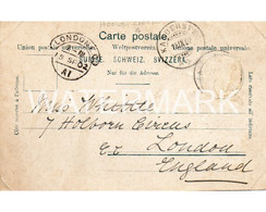LONDON HOODED CIRCLE POSTMARK ON OLD POSTCARD 1902 - Ohne Zuordnung