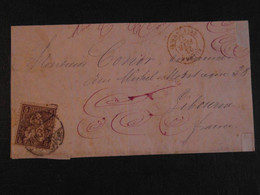 Suisse 1877 Lettre  Affranchi Timbre 5 Franco  Destination à Libourne France Cachet Rouge - Andere & Zonder Classificatie