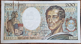 Billet 200 Francs Montesquieu 1991 FRANCE  B.089 - 200 F 1981-1994 ''Montesquieu''