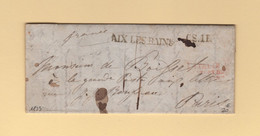 Aix Les Bains - Savoie - 1833 - Entree Italie Po,t De Beauvoisin - Pour Paris - 1801-1848: Precursores XIX