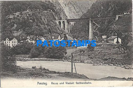 147976 SWITZERLAND AMSTEG VIADUCT GOTTHARD RAILWAY POSTAL POSTCARD - Steg