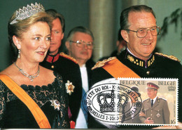 15195091 BE 19951115 Bx; Couple Royal, Albert 2 Et Paola; Fête Du Roi; CM Cob2621 - 1991-2000