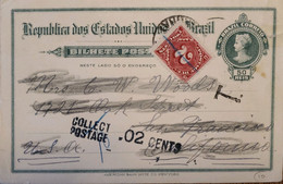 A) 1900 CIRCA, BRAZIL, POSTAL STATIONARY, COLLECT POSTAGE 2C, TAX, FROM RIO DE JANEIRO TO CALIFORNIA, LIBERTY STAMP, ABN - Other & Unclassified