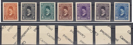 1936 Egypt King Fuad Imperf Cancelled Royal Proof Complete Set 7 Values MNH. SG 233-239. - Ongebruikt