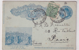 URUGUAY - 1906 - SUPERBE CARTE ENTIER POSTAL ILLUSTREE De MONTEVIDEO => PARIS - Uruguay