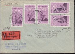 563 Olympia Baron Pierre De Coubertin Als MeF Wert-Brief HOFHEIM A. TS 30.1.1969 - Lettres