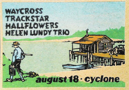 ► WACROSS TRACKSTAR HALLFLOWERS "Helen Lundy Trio"   Reproduction Carton Cardboard "Greetings From OCHO LOCO PRESS" - Rutas Americanas