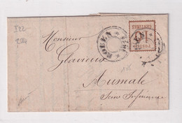 1871 - TIMBRE ALSACE LORRAINE Sur LETTRE De ROUEN (SEINE INFERIEURE) CACHET PROVISOIRE RARE ! => AUMALE - Guerra Del 1870