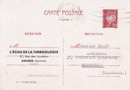 Carte Pétain 1.20 Brun Oblitérée Repiquage Echo De La Timbrologie - Cartes Postales Repiquages (avant 1995)
