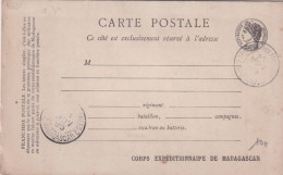 MADAGASCAR - 1895 - CARTE De FRANCHISE Du CORPS EXPEDITIONNAIRE - Storia Postale