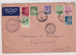 ALGERIE - 1947 - ENVELOPPE Par AVION De ORAN Avec OBLITERATION RAYONNEMENT FRANCAIS ! => PARIS - Lettres & Documents