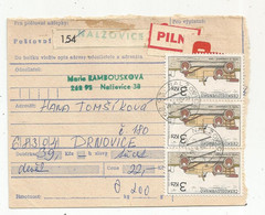 Tchecoslovaquie , Ceskoslovensko , 1990 ,  NALZOVICE 154 , DRNOVICE , 7 Timbres , 2 Scans , Pilné - Storia Postale