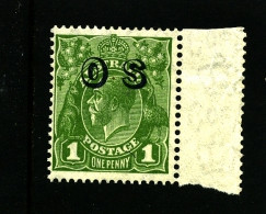 AUSTRALIA - 1931 KGV HEAD 1d GREEN  CofA  WMK  OVERPRINTED OS MINT NH  SG O129 - Neufs
