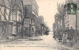 94-ALFORTVILLE-INONDATION 1910, DESCRUE DE LA SEINE RUE VERON - Alfortville