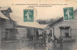 94-CHAMPIGNY-INONDATION JANVIER FEVRIER 1910, LA COUR DU MOULIN BAVIERE - Champigny Sur Marne
