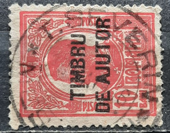 KING CHARLES I-10 B-OVERPRINT-TIMBRU DE AJUTOR-POSTMARK T.SEVERIN-ROMANIA-1915 - Officials