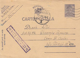 WW2 LETTERS, CENSORED DEVA NR 16, KING MICHAEL PC STATIONERY, ENTIER POSTAL, 1943, ROMANIA - Storia Postale Seconda Guerra Mondiale