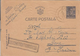 WW2 LETTERS, CENSORED BRASOV NR 20, KING MICHAEL PC STATIONERY, ENTIER POSTAL, 1943, ROMANIA - Storia Postale Seconda Guerra Mondiale