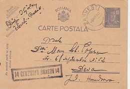 WW2 LETTERS, CENSORED BRASOV NR 14, KING MICHAEL PC STATIONERY, ENTIER POSTAL, 1943, ROMANIA - World War 2 Letters
