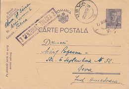 WW2 LETTERS, CENSORED TULCEA NR 3, KING MICHAEL PC STATIONERY, ENTIER POSTAL, 1944, ROMANIA - 2. Weltkrieg (Briefe)