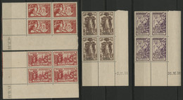 N° 138 + 140 + 142 + 142 SENEGAL 4 Blocs Avec COIN DATE. NEUFS ** (MNH). Exposition Universelle De Paris 1937". TB - Unused Stamps