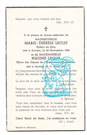 DP 2p † V2 Bombardement 27 Nov 1944 Antwerpen WO II 40-45 / Marie Thérèse Leclef 16j & Nadine Leclef 7j Enfant De Sion - Images Religieuses