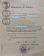 FISCAUX DE MONACO  TIMBRE à L'extraordinaire 1932 BLASON 1f C 3 Ex - Fiscali